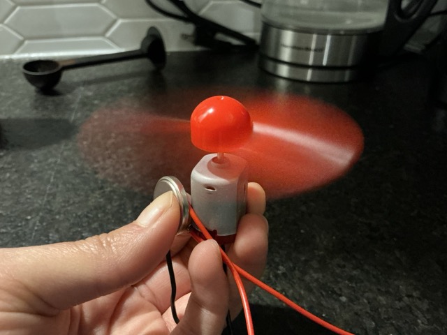 Here the fan starts working after closing the circuit.