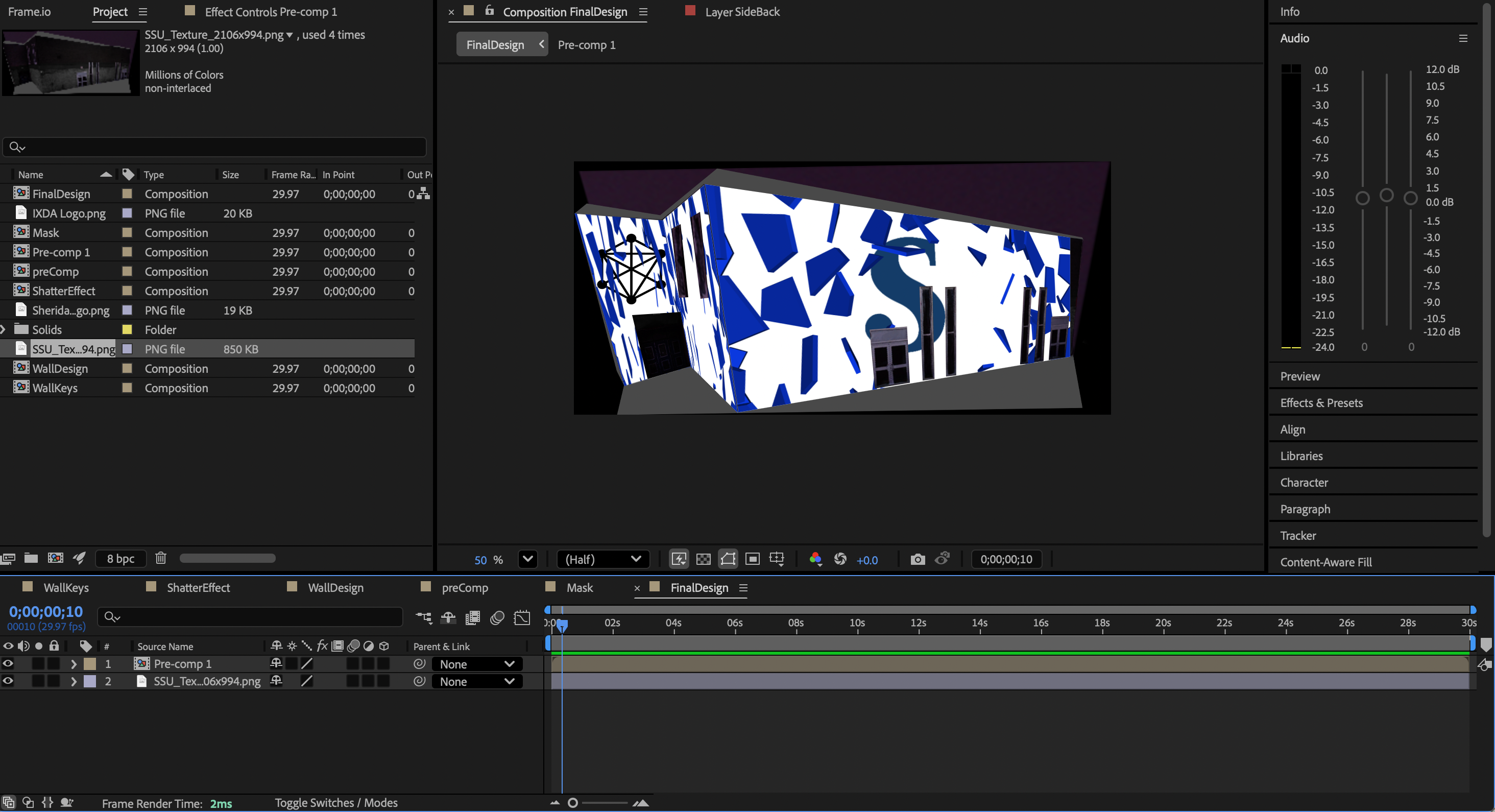 Shatter effect plus the Sheridan College and IXD logos.